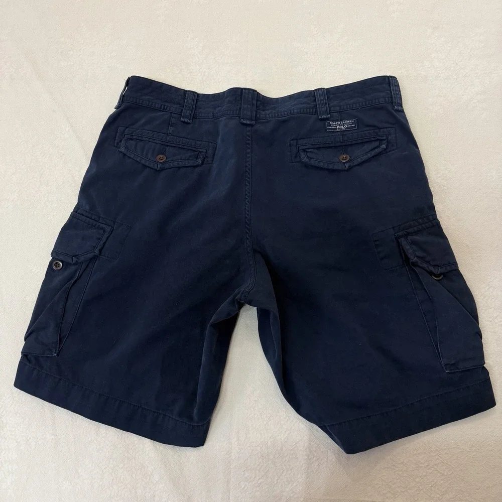 Polo Ralph Lauren Cargo Shorts Mens 40 Navy Blue Classic Polo Chino 10
